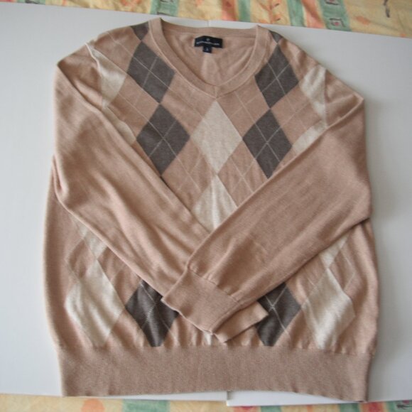 Buttoned Down Men’s Sweater Large Cream V-neck Lightweight Cotton 100% New - Picture 1 of 8